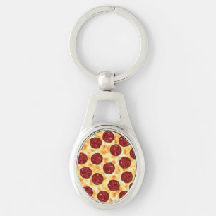Pepperoni Pizza Pattern Sleutelhanger