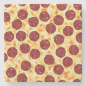 Pepperoni Pizza Pattern Stenen Onderzetter (Voorkant)
