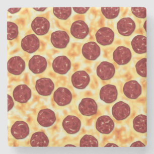 Pepperoni Pizza Pattern Stenen Onderzetter