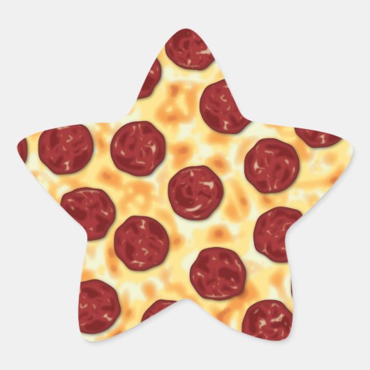 Pepperoni Pizza Pattern Ster Sticker (Voorkant)