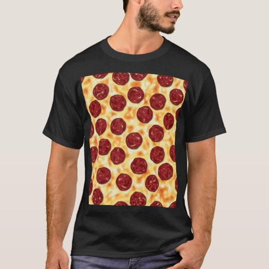 Pepperoni Pizza Pattern T-shirt (Voorkant)