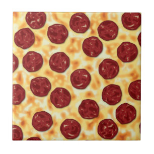 Pepperoni Pizza Pattern Tegeltje
