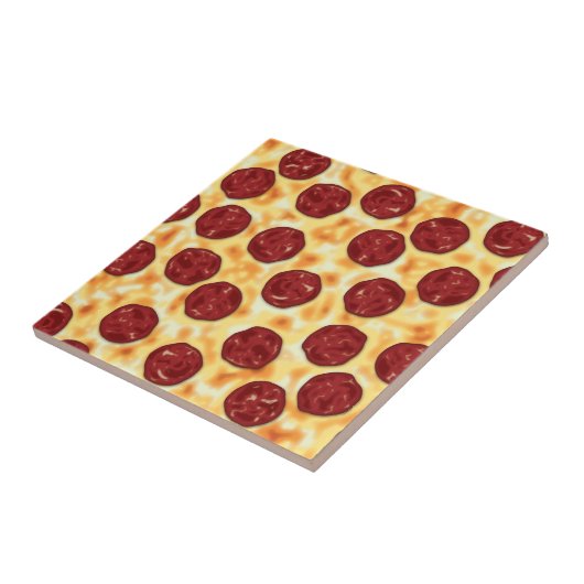 Pepperoni Pizza Pattern Tegeltje (Zijkant)