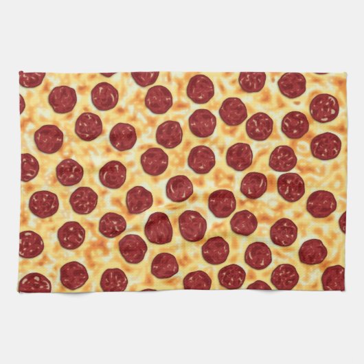 Pepperoni Pizza Pattern Theedoek (Horizontaal)