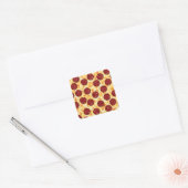 Pepperoni Pizza Pattern Vierkante Sticker (Envelop)