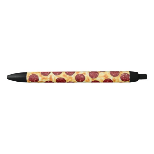 Pepperoni Pizza Pattern Zwarte Inkt Pen (Voorkant)