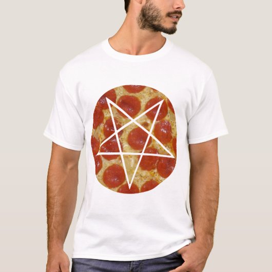 pepperoni pizza pentagram t-shirt (Voorkant)