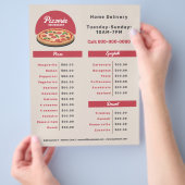 Pepperoni Pizza - Pizzeria Menu & prijslijst Flyer (Hand)