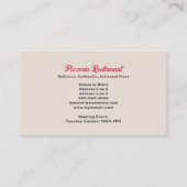 Pepperoni Pizza - Pizzeria Restaurant Visitekaartje (Achterkant)