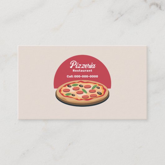 Pepperoni Pizza - Pizzeria Restaurant Visitekaartje (Voorkant)