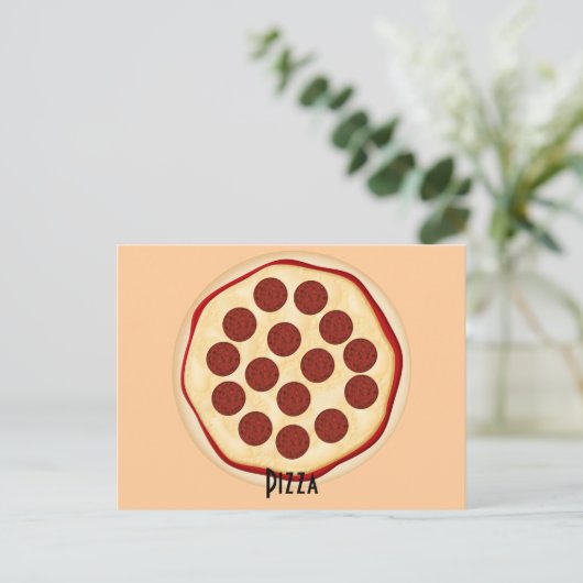 Pepperoni Pizza Recipe Card Briefkaart (Staand voorkant)