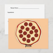 Pepperoni Pizza Recipe Card Briefkaart (Voorkant / Achterkant)