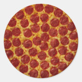 Pepperoni Pizza Ronde Sticker (Voorkant)
