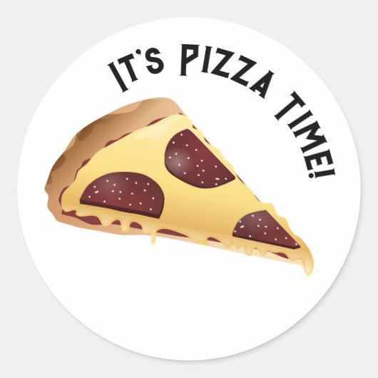 Pepperoni Pizza Ronde Sticker (Voorkant)