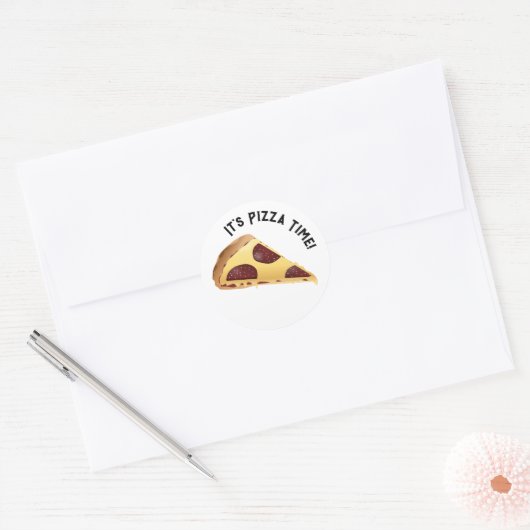 Pepperoni Pizza Ronde Sticker (Envelop)