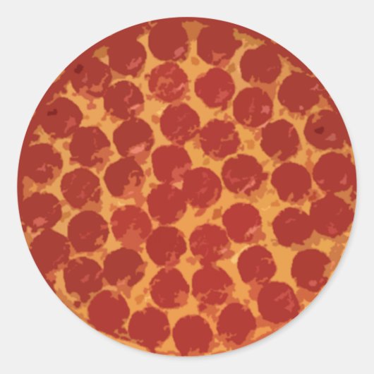 Pepperoni Pizza Ronde Sticker (Voorkant)