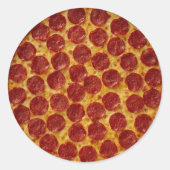 PEPPERONI PIZZA RONDE STICKER (Voorkant)