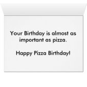 Pepperoni Pizza Slice Birthday Kaart (Binenzijde Horizontaal (Onderkant))