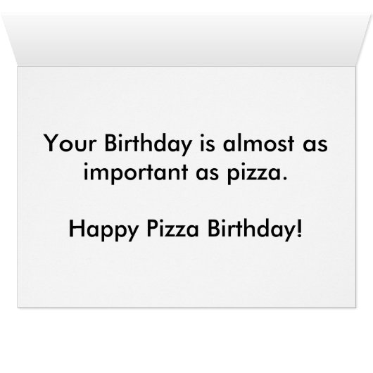 Pepperoni Pizza Slice Birthday Kaart (Binenzijde Horizontaal (Onderkant))