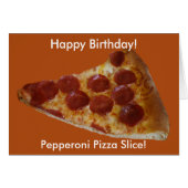 Pepperoni Pizza Slice Birthday Kaart (Voorkant Horizontaal)