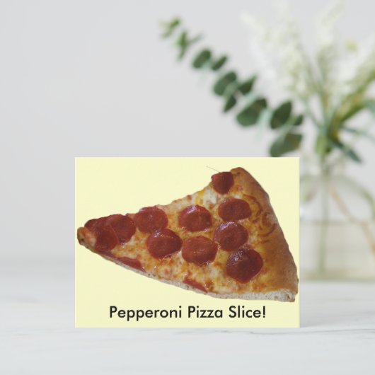 Pepperoni Pizza Slice Briefkaart (Staand voorkant)
