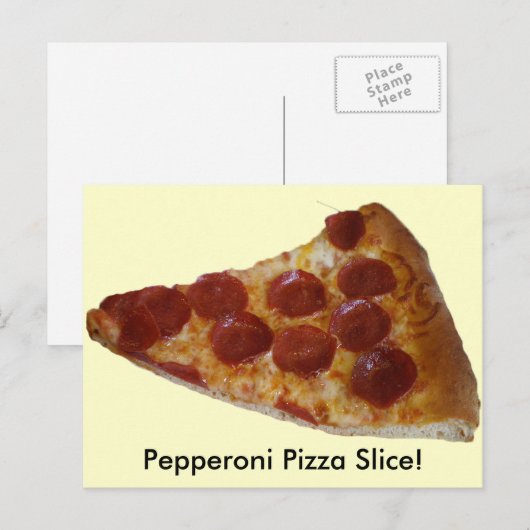 Pepperoni Pizza Slice Briefkaart (Voorkant / Achterkant)