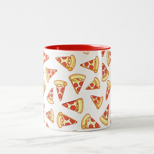 Pepperoni Pizza Slice Drawing Pattern Mok (Center)
