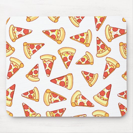 Pepperoni Pizza Slice Drawing Pattern Muismat (Voorkant)