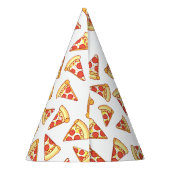 Pepperoni Pizza Slice Drawing Pattern Party Petten Feesthoedjes (Achterkant)