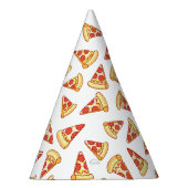 Pepperoni Pizza Slice Drawing Pattern Party Petten Feesthoedjes (Rechts)