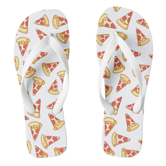 Pepperoni Pizza Slice Drawing Pattern Thames Shoes Teenslippers (Voetbed)