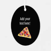 Pepperoni Pizza Slice - Gepersonaliseerde tekst Metalen Ornament (Voorkant links)