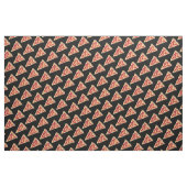 Pepperoni Pizza Slice Pattern op Black Stof (Yard (91,4 cm))