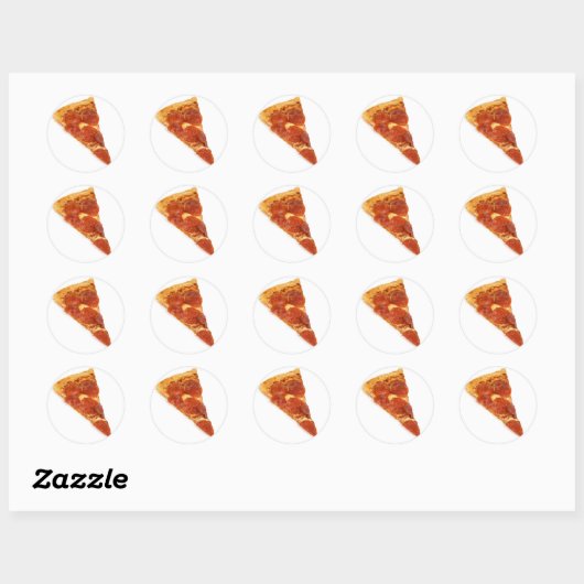 Pepperoni Pizza Slice Ronde Sticker (Vel)