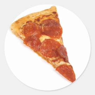Pepperoni Pizza Slice Ronde Sticker