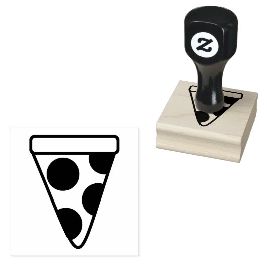 Pepperoni Pizza Slice Rubberstempel (Gestempeld)