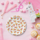 Pepperoni Pizza Slice Teken Pattern Borden Papieren Bordje (Feest)