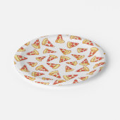 Pepperoni Pizza Slice Teken Pattern Borden Papieren Bordje (Gekanteld)