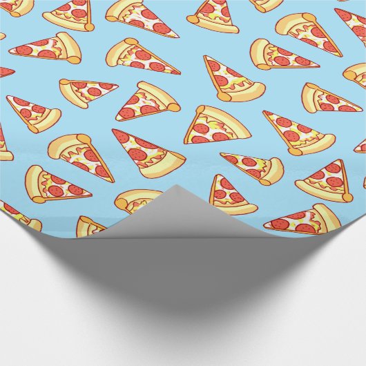 Pepperoni Pizza Slice Teken Pattern Gift Wrap Cadeaupapier (Hoek)