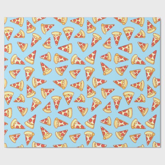 Pepperoni Pizza Slice Teken Pattern Gift Wrap Cadeaupapier (Vlak)