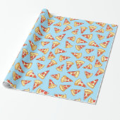 Pepperoni Pizza Slice Teken Pattern Gift Wrap Cadeaupapier (Uitgerold)