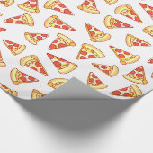 Pepperoni Pizza Slice Teken Pattern Gift Wrap Cadeaupapier (Hoek)