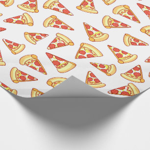 Pepperoni Pizza Slice Teken Pattern Gift Wrap Cadeaupapier