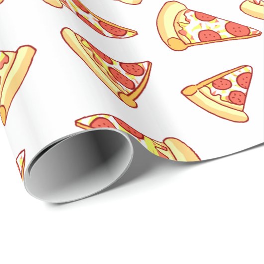 Pepperoni Pizza Slice Teken Pattern Gift Wrap Cadeaupapier (Rol Hoek)