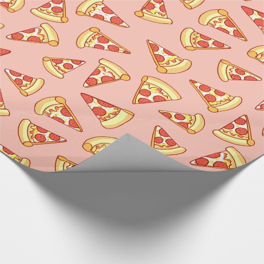 Pepperoni Pizza Slice Teken Pattern Gift Wrap Cadeaupapier (Hoek)