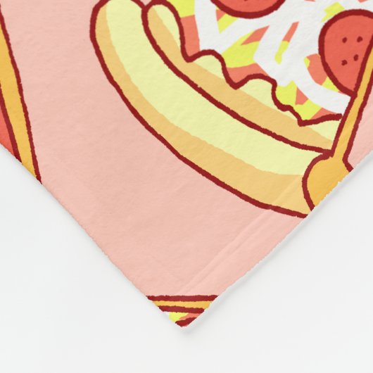 Pepperoni Pizza Slice Tting Pattern Blanket Fleece Deken (Hoek)