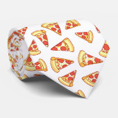 Pepperoni Pizza Slice Tting Pattern Necktie Stropdas (Opgerold)