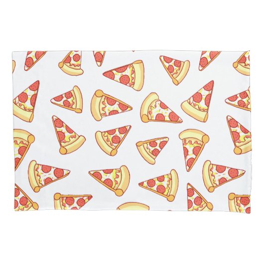 Pepperoni Pizza Slice Tting Pattern Pillowcase Kussensloop (Voorkant)