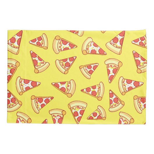 Pepperoni Pizza Slice Tting Pattern Pillowcase Kussensloop (Achterkant)