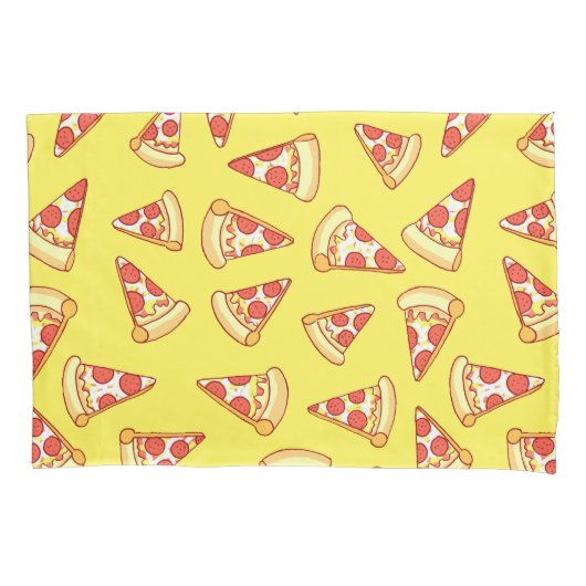 Pepperoni Pizza Slice Tting Pattern Pillowcase Kussensloop (Voorkant)